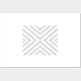 Abstract triangles geometric pattern - gray and white. Posters and Art